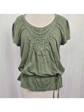 Cotton Blend Green Fairy T, Waist Cinch, Lace Applique Sonoma XL